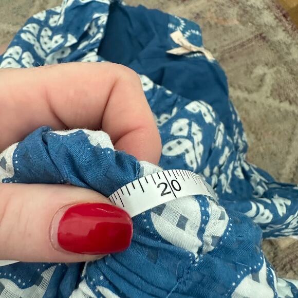 Rebecca Taylor Womens Blue Flutter Sleeve Perla Petal Flounce-Hem Mini Dress M - Picture 14 of 16